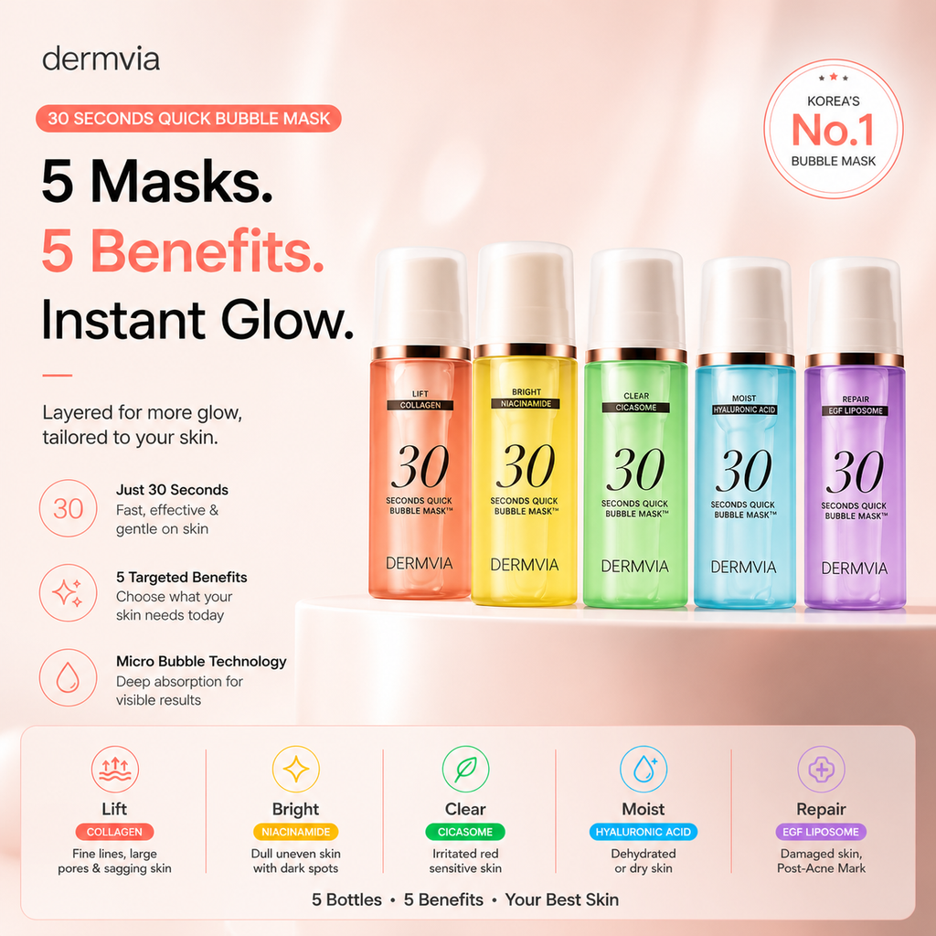 5 Piece - 30 Seconds Micro-Bubble Mask Set